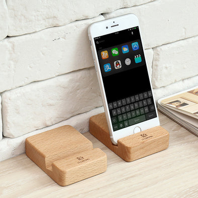 FLOVEME Natural Wood Phone Holder Stand For iPhone X 7 6 6S Plus Mobile Phone Stand Holder For iPad Tablet PC Accessories