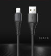 ROCK Hi-Tensile For iPhone Lighting USB Cable 2A Fast Charging Data Braid Cable 200CM 120CM For Apple iPhone 5S 5 7 6 iPad IOS