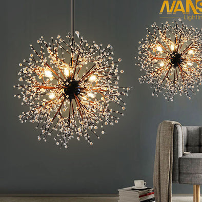 NANS vintage lights retro loft spark fireworks  Acrylic LED Pendant Light  Dining /Living Room Kitchen Light Hanging Lamps