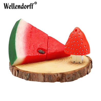 Fruit Design Strawberry & Watermelon Pendrive USB Flash Drive 64GB 32GB 16GB 8GB 4GB Pen Drive USB 2.0 Memory Stick U Disk